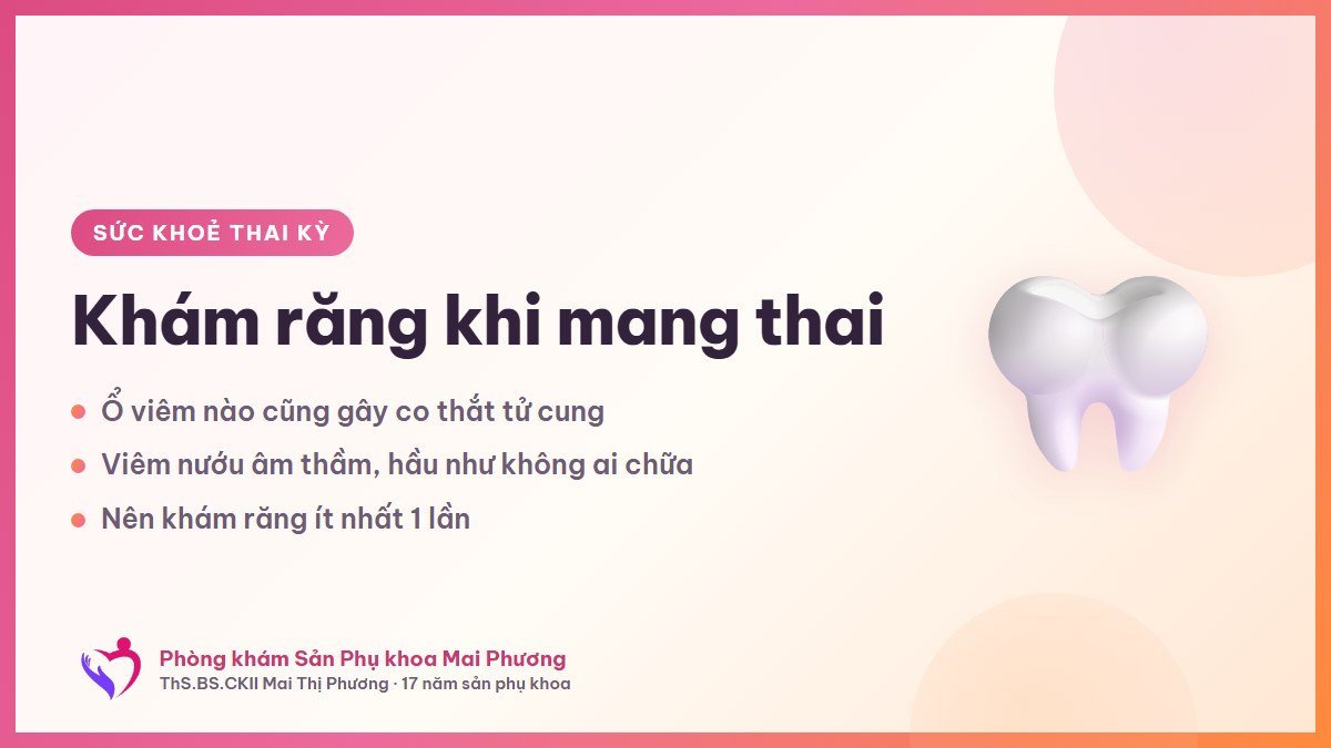 Khám răng khi mang thai: viêm nướu âm thầm góp phần gây sinh non mà mẹ không biết