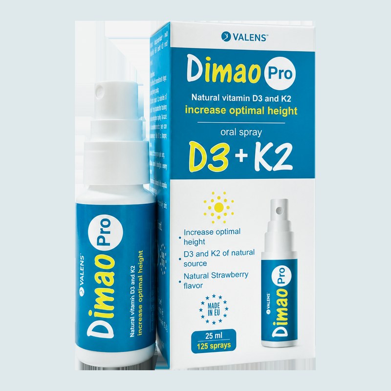 Dimao Pro xịt vitamin D3 và K2 hỗ trợ phát triển chiều cao